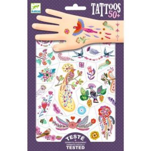 Pássaros Brilhantes - 50 Tatuagens Efeito Metalizado