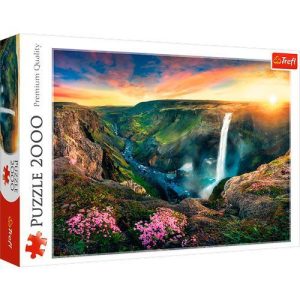 Puzzles 2000 pcs - Háifoss Waterfall, Iceland / 500 px
