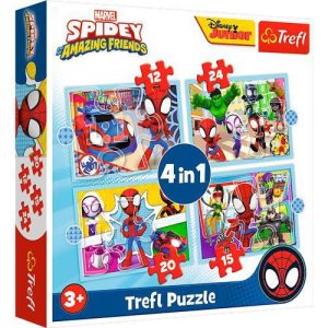 Puzzles 4 em 1 (12, 15, 20, 24) - Spiday''s team / Spida