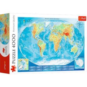 Puzzles 4000 pcs - Large physical map of the world / Me
