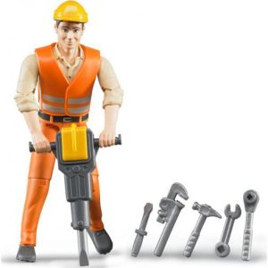 Construction worker with accessories