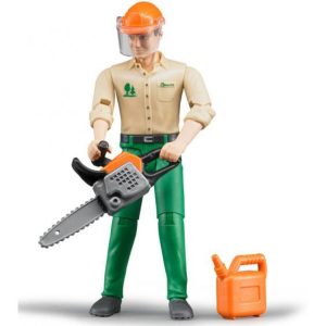 Forestry worker with accessories