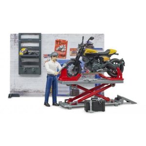 Oficina de Motos c/ Ducati Scrambler + figura