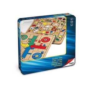 Jogo da Glória e Ludo em Caixa de Metal