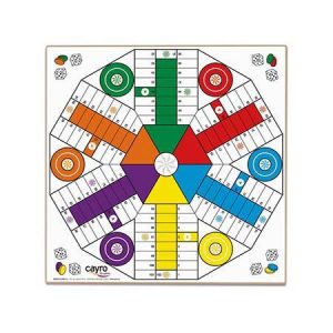 Tabuleiro de Jogo da Glória/Ludo de Madeira 40x40 6jg