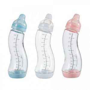 Biberão de vidro S-baby Anti-Colic - 250 ml - Natural