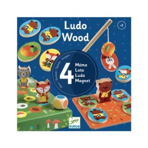 Ludo Wood - 4 Jogos - Pesca, Lotaria, Memória e Trilh