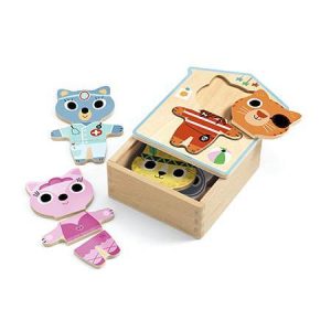 Dressup - mix - Puzzle Madeira Vestir Gatinhos