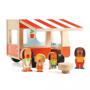 Minicombi - Mini Roulote de Madeira c/ 4 Ursos