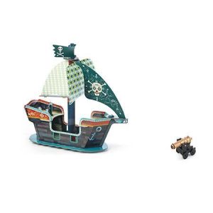 Barco Pirata 3D em Cartão