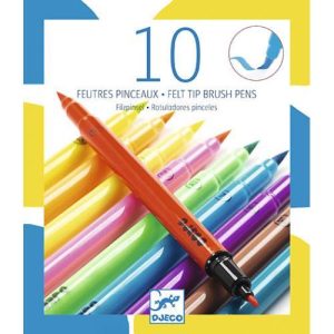 10 Canetas de Feltro Ponta Dupla - Cor Pop Neon