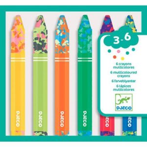6 Lápis de Cera Multicoloridos
