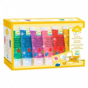 6 Tubos de Tinta p/ Pintar c/ as Mãos - Glitter