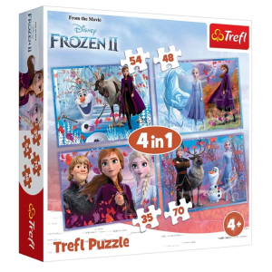 Puzzle 4 em 1 - Viagem ao Desconhecido - Frozen 2