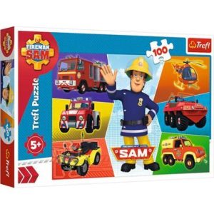 Puzzle 100 pcs - Veículos do Sam / O Bombeiro Sam