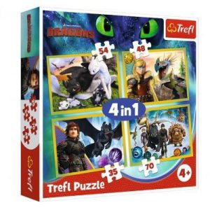 Puzzle 4 em 1 - How to Train Your Dragon