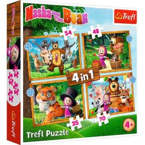 Puzzles 4 em 1 - Masha in the forest / Animaccord Masha
