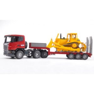 Scania R-Series Low loader truck with Cat Bulldozer