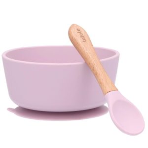Taça com ventosa + colher Lilac