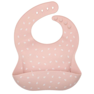 Babete de silicone Leaves Pink