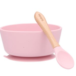 Taça com ventosa + colher Pink