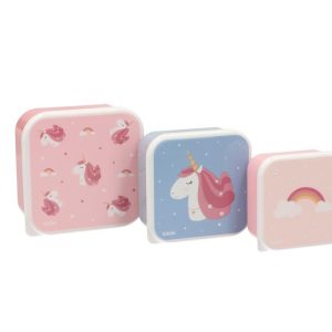 3 CAIXAS DE LANCHEIRAS SNACKS MAGICAL UNICORN