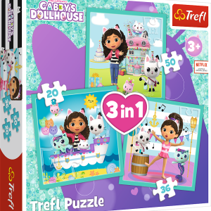 Puzzles 3 em 1 - Gabbys activities