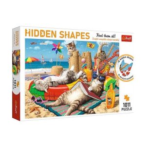 Puzzles 1000 Pcs Hidden Shapes -  Feline Holidays