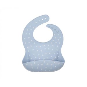 BABETE DE SILICONE LEAVES BLUE