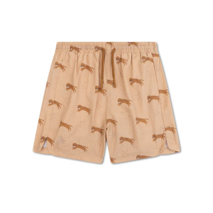 Calções de Banho 8-10 anos - Leopardo Castanho