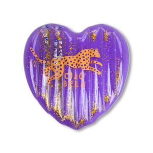 Colchão Insuflável Coração 150cm - Lilás c/ Leopardo
