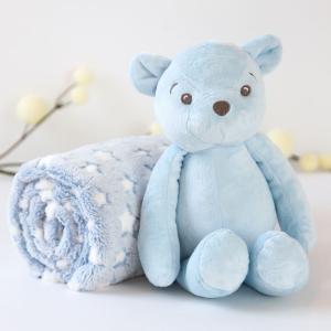 URSO AZUL COM MANTINHA 100CM*100CM