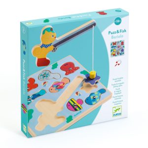 PUZZ E FISH BARIOLO-PUZZLE DE MADEIRA E JOGO DE PESCA