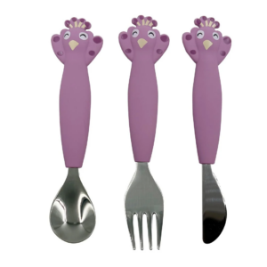 Conjunto de 3 talheres silicone - Mrs. Peacock