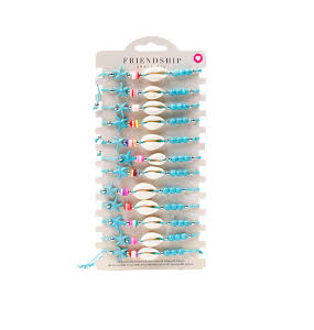 PULSEIRAS - CONTAS AZUIS COM ESTRELAS E CONCHAS DO MAR
